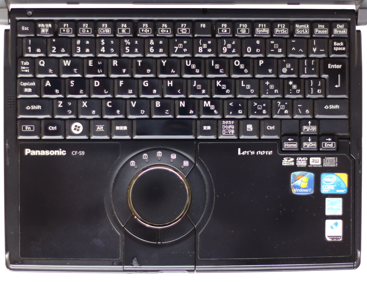 Panasonic Let’s note S9 CF-S9KYMBDP(ブラックモデル)/Core i5-540M/4GBメモリ/HDD500GB/DVDマルチ/Windows7 Professional 64ビット #926_画像3