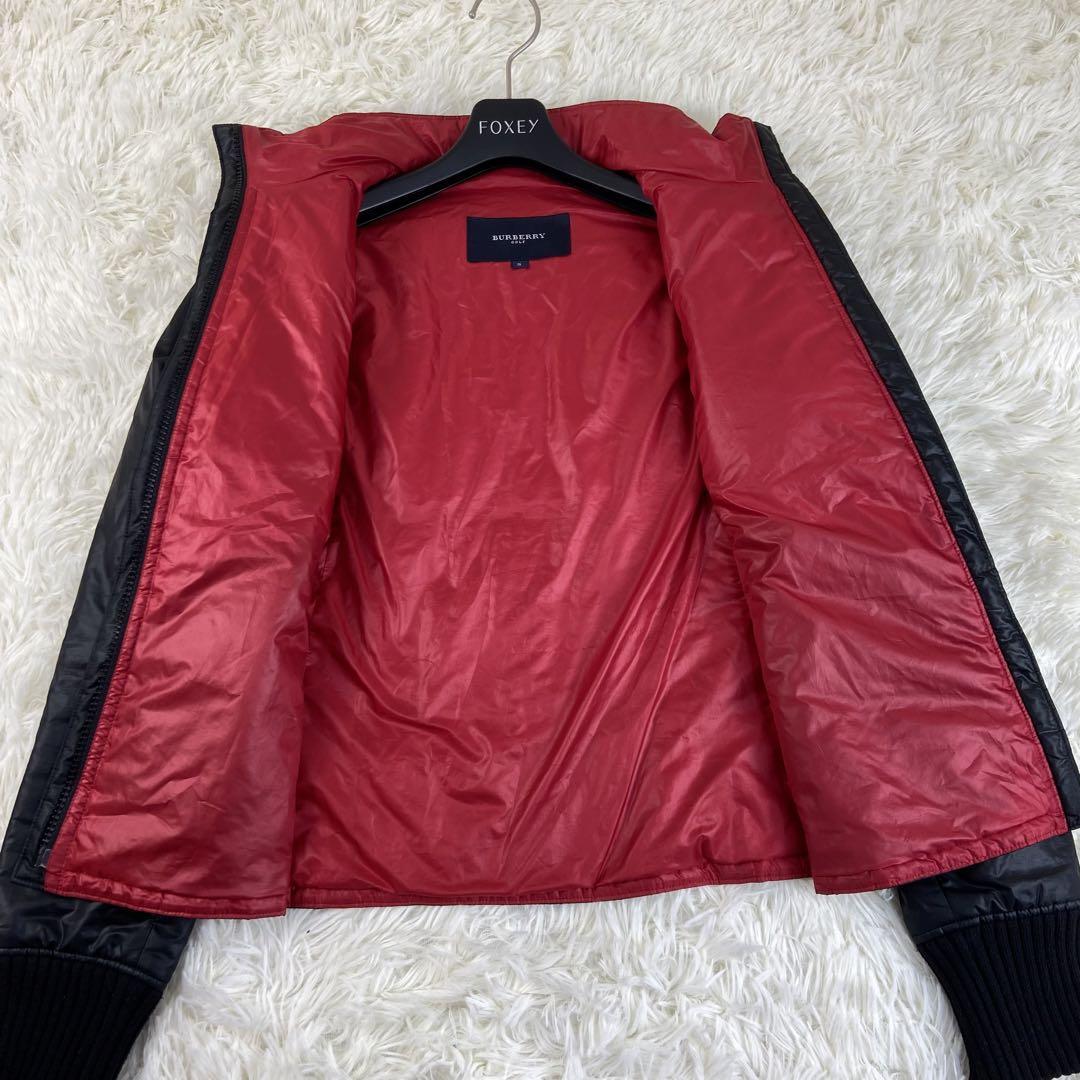 希少１円◎BURBERRY GOLF バーバリーゴルフ ダウンジャケット ベスト ブラック レッド メンズ 2way 黒 赤 Sの画像3