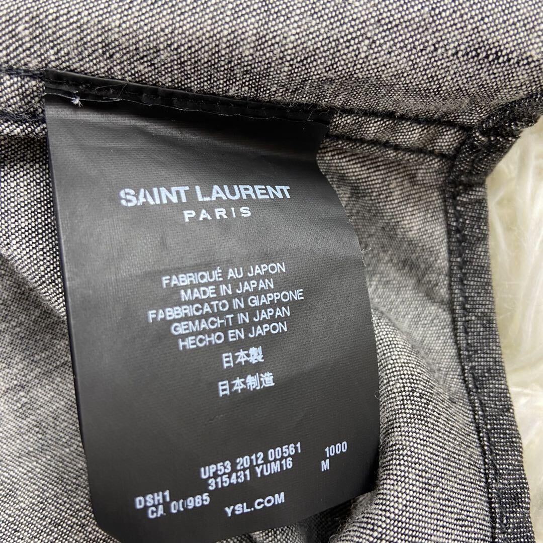 希少1円◎Saint Laurent Paris サンローランパリ デニムシャツ 黒 ブラック エディ期 M エディ・スリマン メンズ 紳士服の画像6