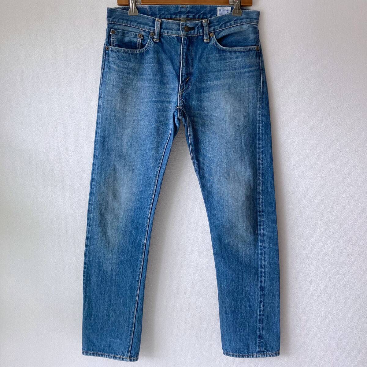 オアスロウ orslow 107 アイビーフィット 2YEAR WASH DENIM インディゴセルビッチデニム ウィメンズM ジッパーフライ 赤耳 定番 ジーパン_画像4