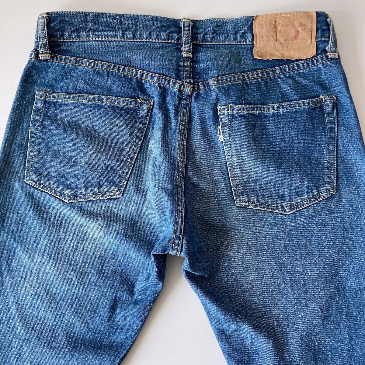 オアスロウ orslow 107 アイビーフィット 2YEAR WASH DENIM インディゴセルビッチデニム ウィメンズM ジッパーフライ 赤耳 定番 ジーパン_画像7