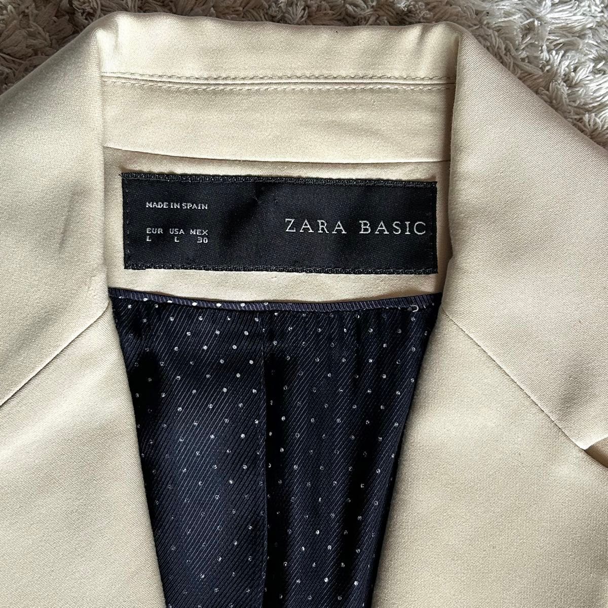 【訳あり】ZARA BASIC ザラ ジャケット テーラードジャケット スペイン製 Lサイズ