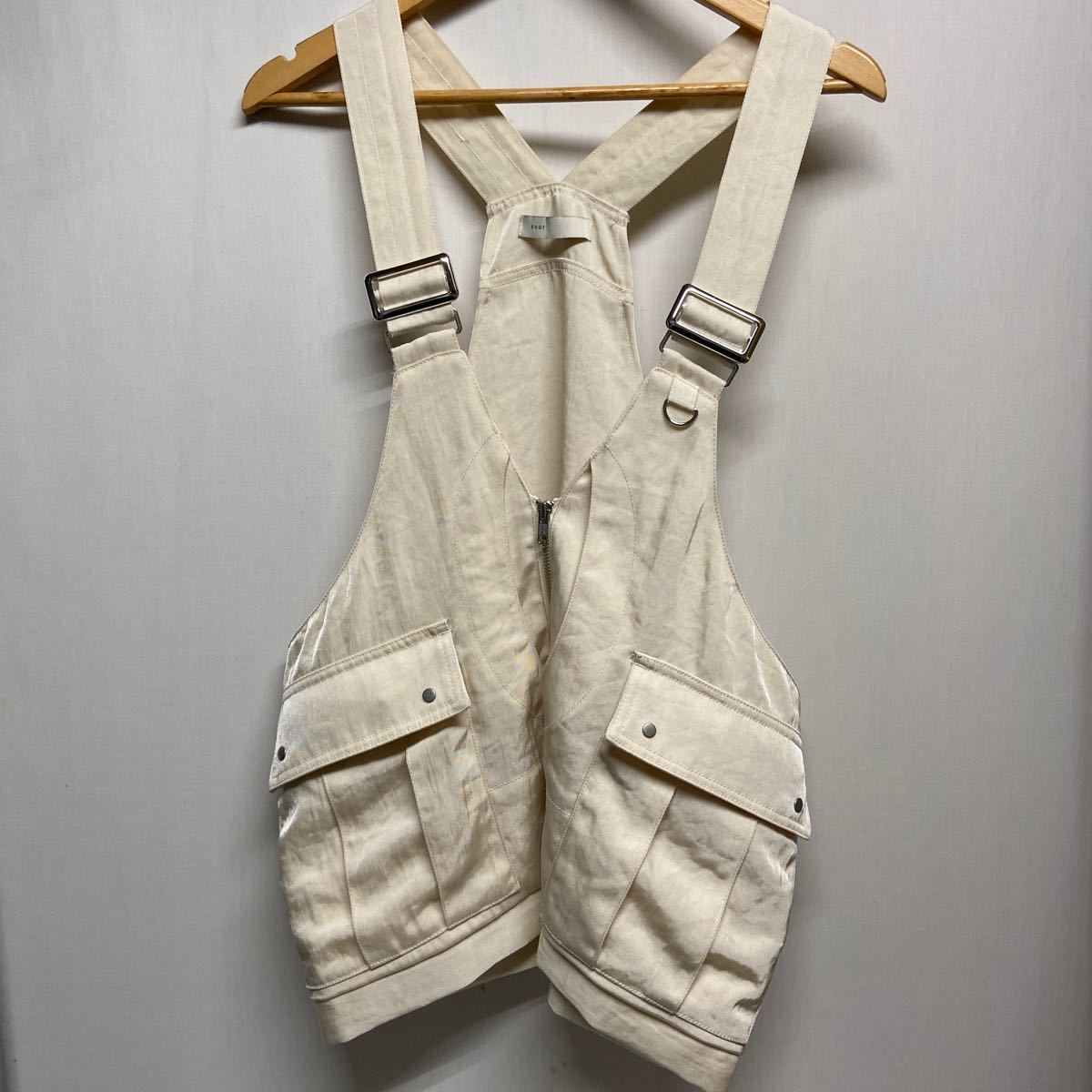 【ENOF イナフ】ベスト フリーサイズ アイボリー ナイロン twill bag vest 2402oki_画像1