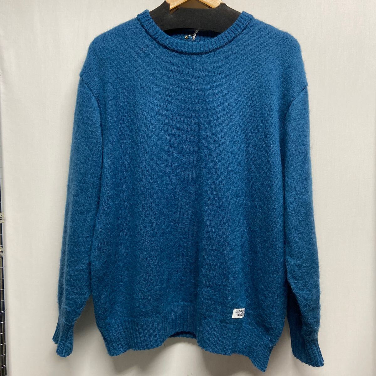 【WACKO MARIA ワコマリア】22FW-WMK-KN05 MOHAIR CREW NECK SWEATER セーター M ブルー アクリル 無地 2403oki h_画像1