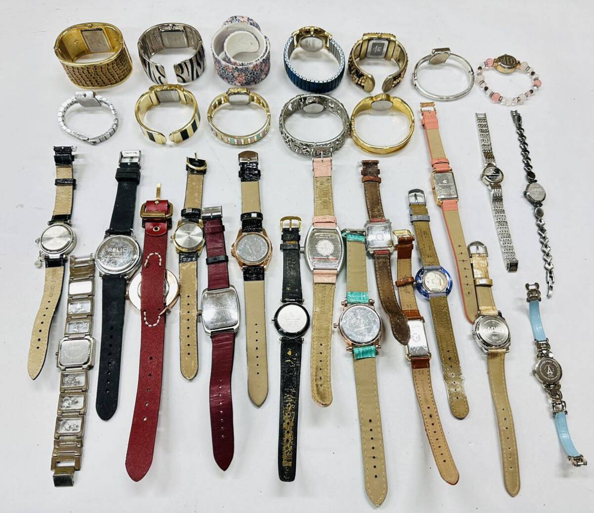 美品他 腕時計30点セット ゴールドカラー シルバー レディース キラキラ ラインストーン ABISTE WALTHAM ELGIN carven 等大量 個 本 kg H54_画像3