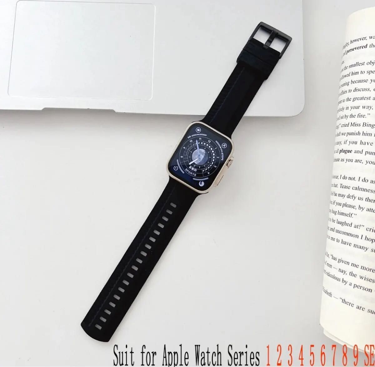 Apple Watch バンド シリコン ブラック アップルウォッチ 黒 耐久性