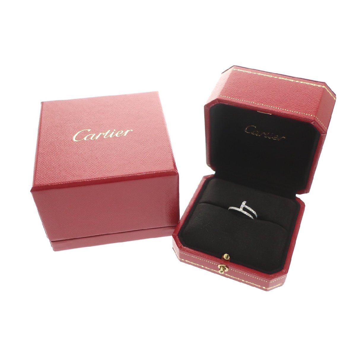 【未使用品】Cartier カルティエ ジュスト アンクル リング K18WG 750 ホワイトゴールド ダイヤモンド 8号 #48 釘モチーフ ジュエリー_画像9