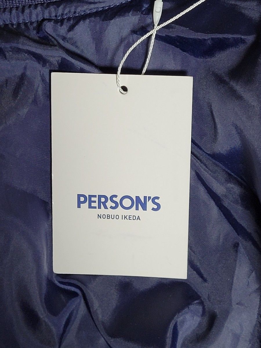 【新品タグ付き】【パーソンズ】【PERSON'S】Mサイズ　スタジャン　オリジナル刺繍ワッペン　アウター　 ブルゾン ネイビー