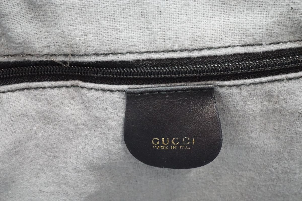 グッチ ハンドバッグ トート ロゴ ゴールド金具 レザー 黒 ブラック GUCCI 7999h_画像10