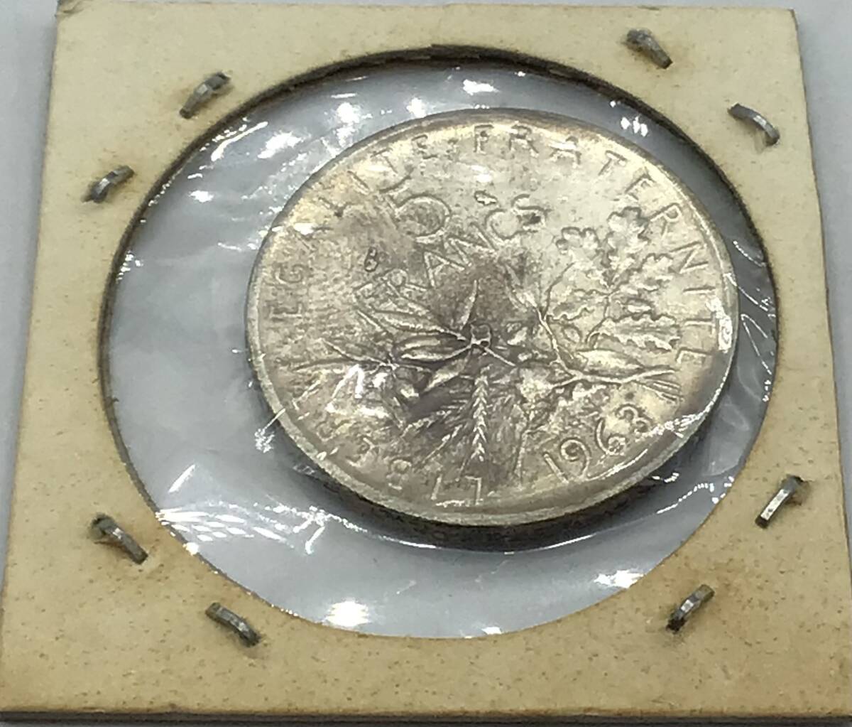【9993】フランス 5フラン銀貨 1963年 種を蒔く人・レア 稀少品 アンティークコイン _画像4
