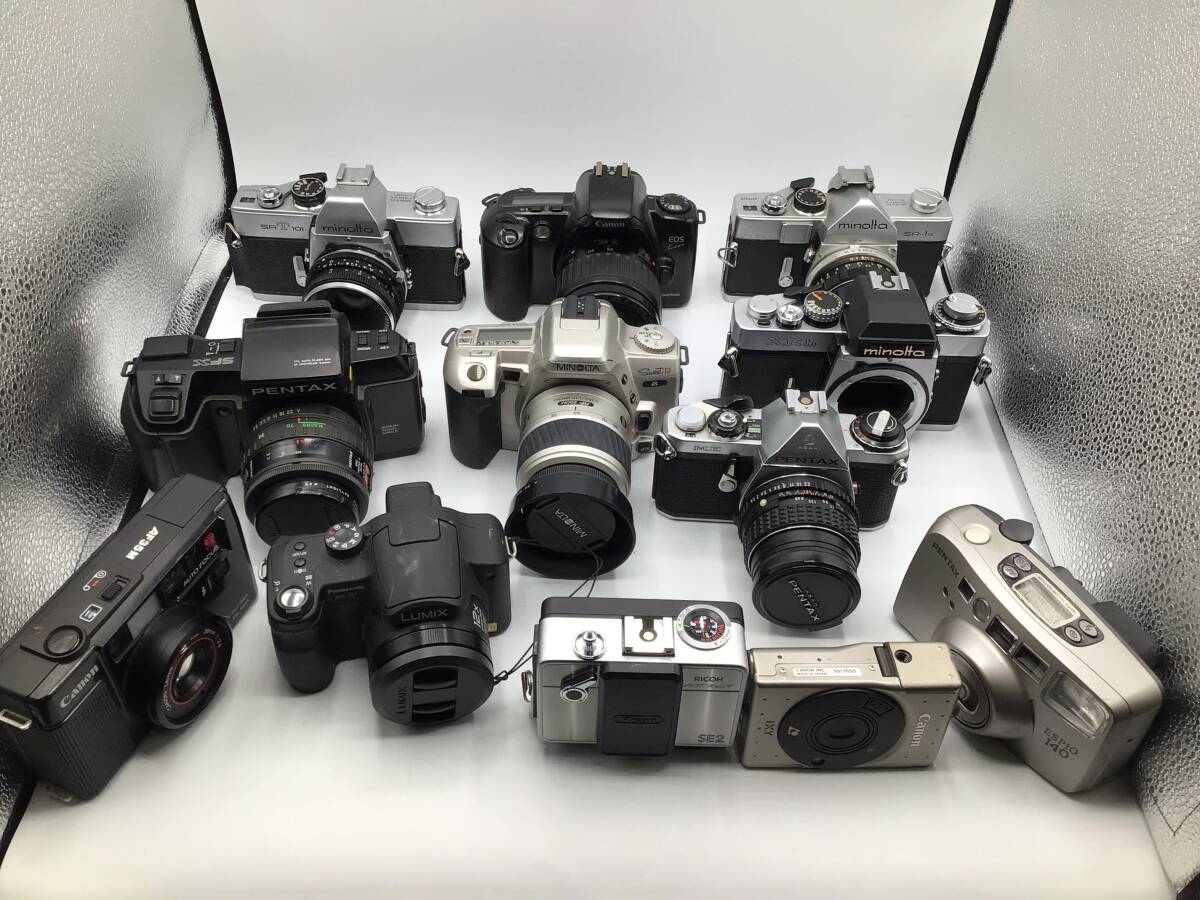 【9428】フィルム・デジタルカメラ ジャンク品12点＋αおまとめセット キャノン Canon PENTAX minoltaの画像1