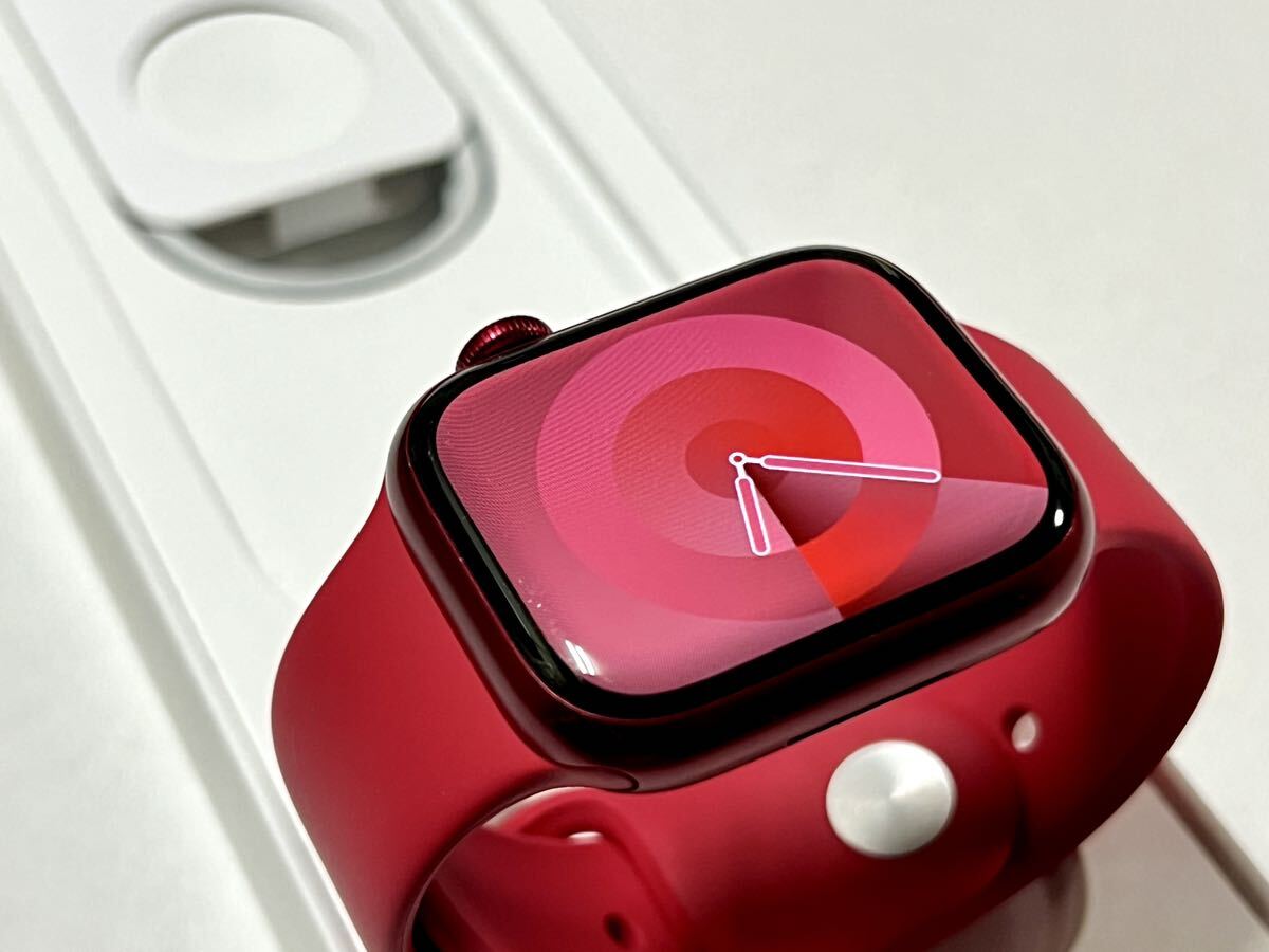 ★即決 バッテリー92%★ Apple Watch Series 7 41mm PRODUCT RED アップルウォッチ レッド アルミニウム GPS 純正品 レッド スポーツバンド_画像5