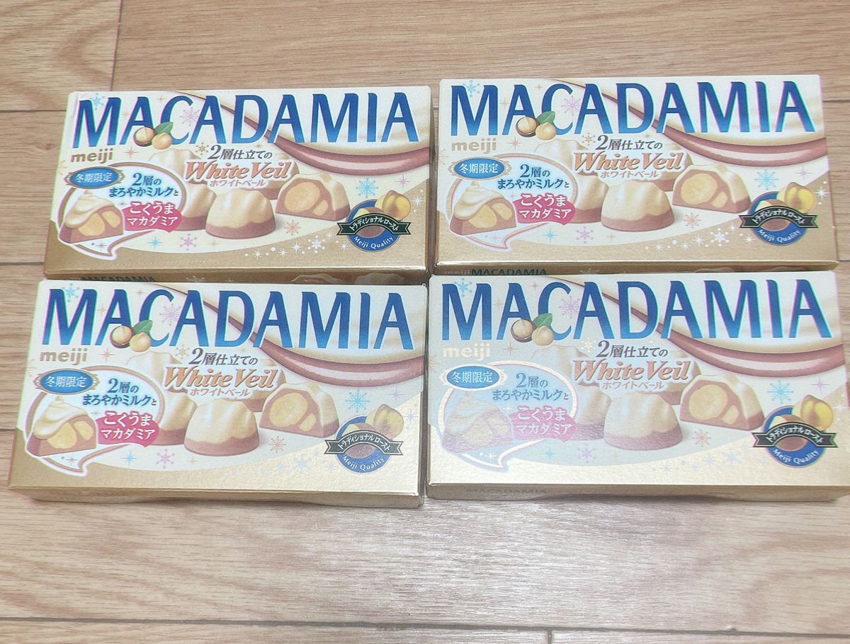 meiji MACADAMIA マカダミア　チョコレート　冬期限定　ホワイトベール　4箱セット