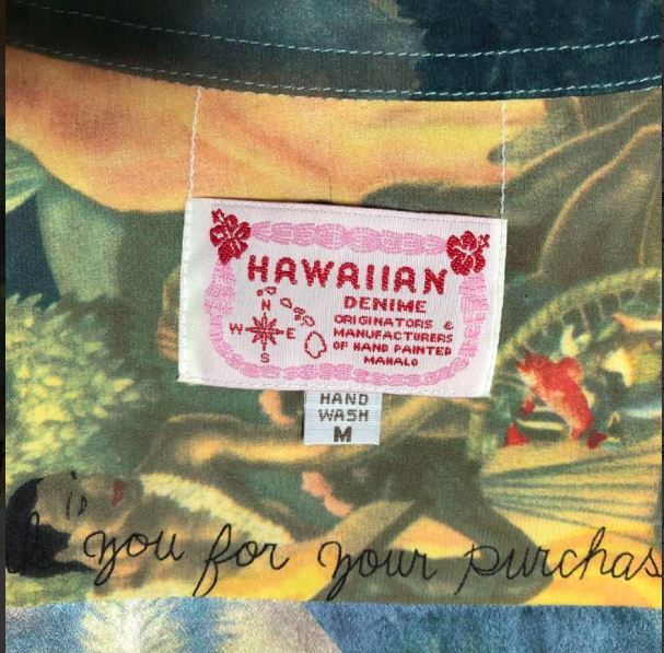 定価3万円　旧DENIME　ドゥニーム　アロハシャツ 　M　マトソンメニュー　シルク　ハワイアンシャツ　クリーニング済み　ALOHA SHIRT_画像4