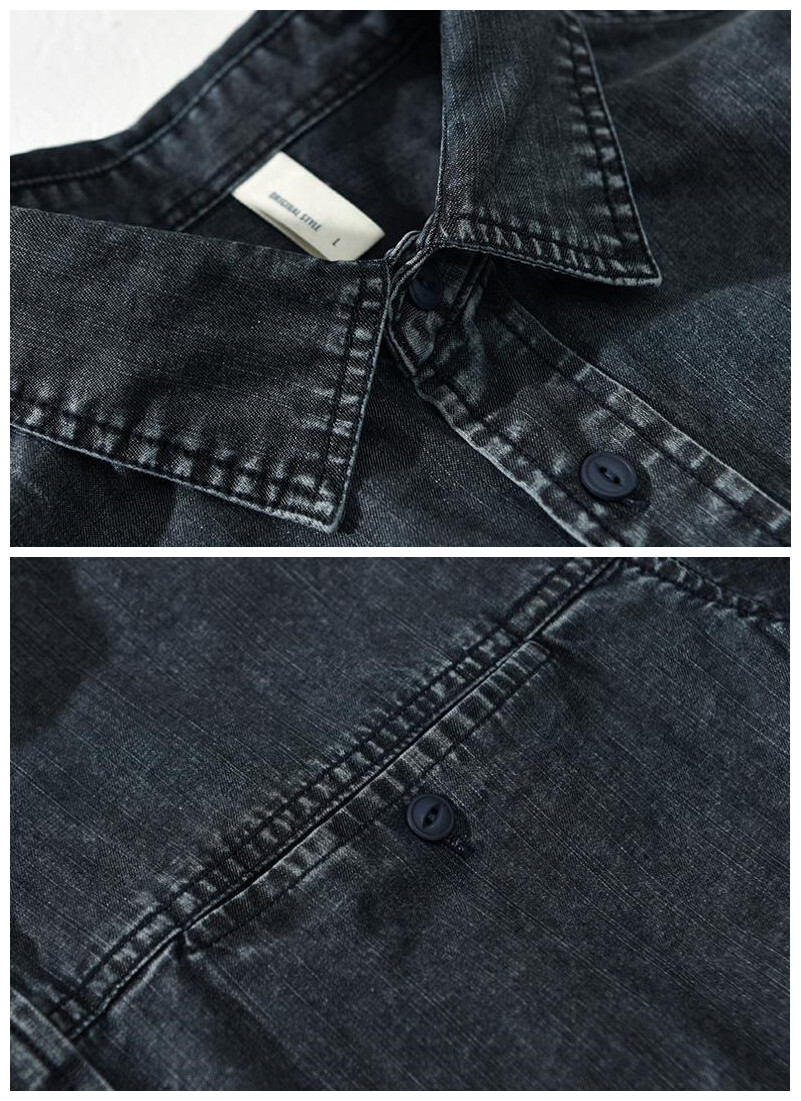 デニムシャツ　デニムジャケット　新品*メンズ　長袖シャツ　シャツジャケット　トップス　ウエスタンシャツ【Z968】ブルー　XL_画像2