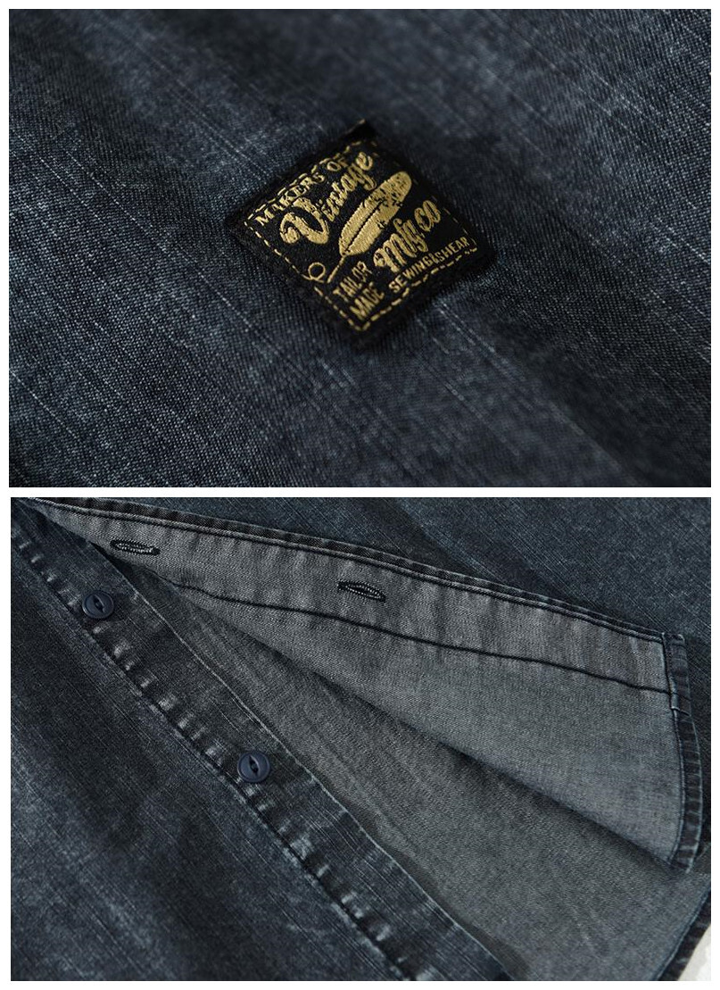 デニムシャツ　デニムジャケット　新品*メンズ　長袖シャツ　シャツジャケット　トップス　ウエスタンシャツ【Z968】ブルー　XL_画像4