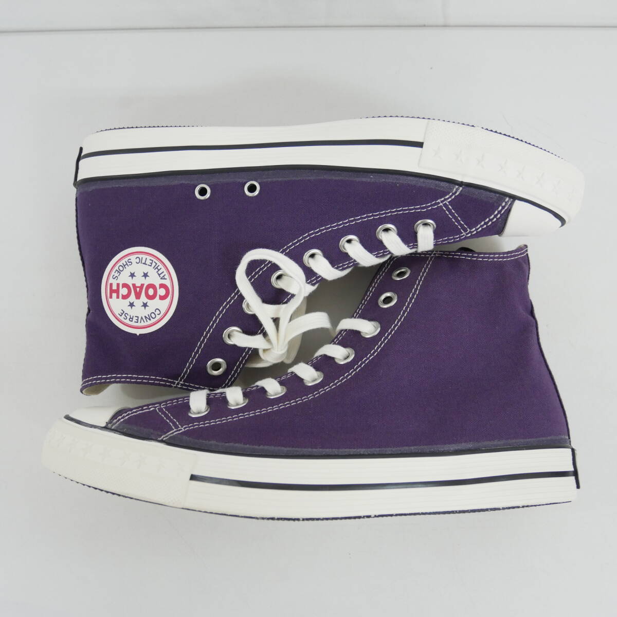 【1円】未使用 国内正規 CONVERSE Addict コンバースアディクト COACH CANVAS HI 70年代復刻 スニーカー 1CL786 PURPLE 紫 US8 26.5の画像2