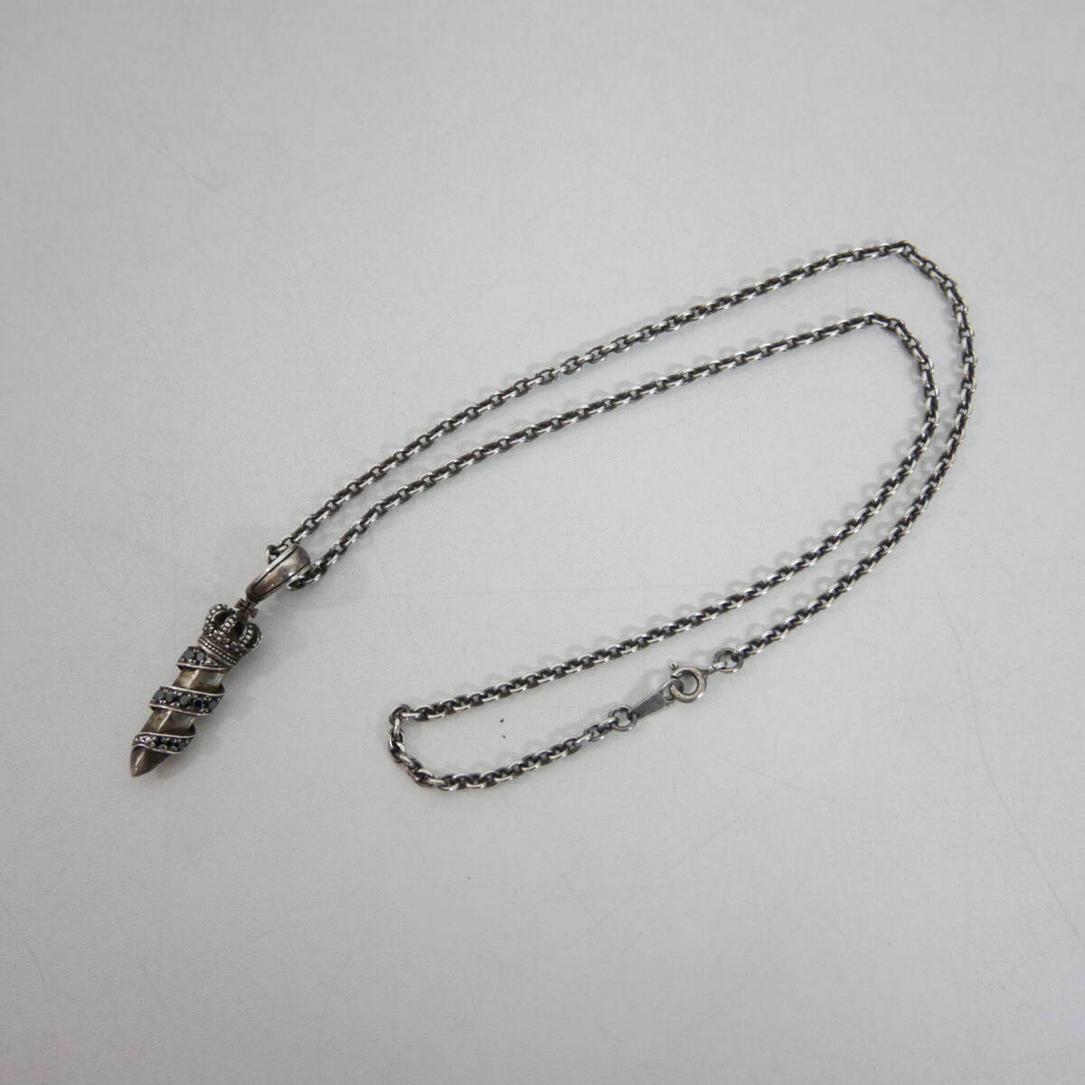 [1 jpy ] excellent hard-to-find Justin Davis×DEFI Justin Davis Crown daga- necklace charm chain set SILVER925 silver 