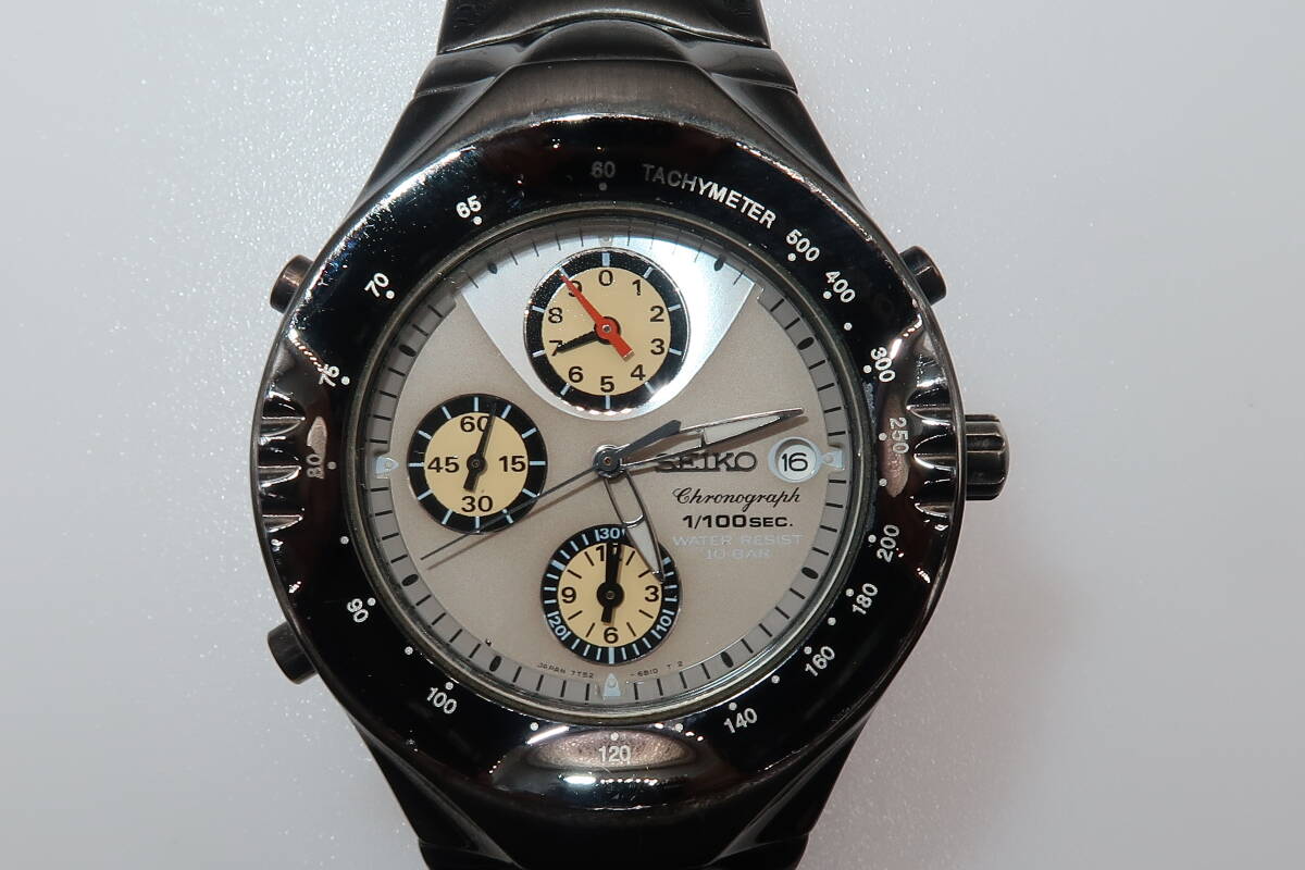 ★☆1円～ジャンク SEIKO セイコー ジウジアーロ マッキナスポルティーバ 7T52-6B20 クオーツ メンズ腕時計☆★_画像1