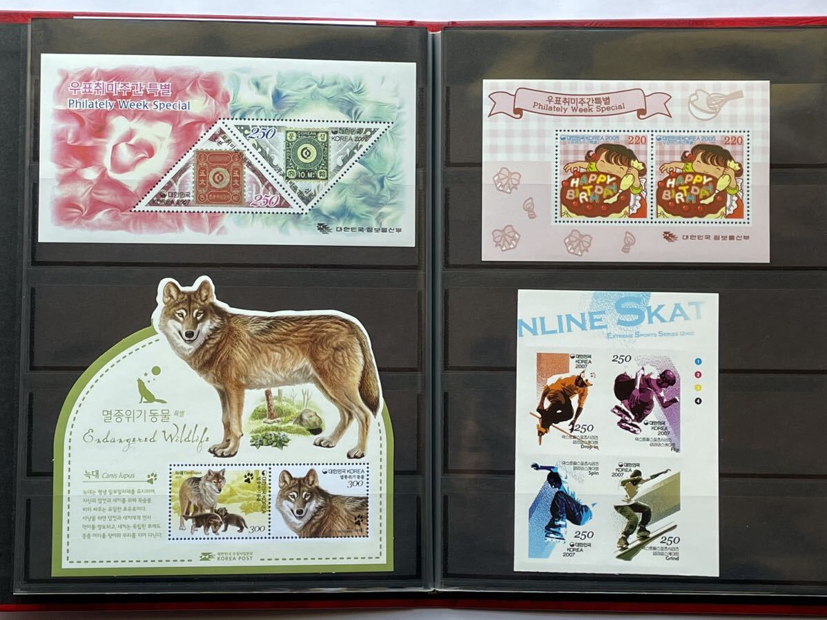 28、韓国切手 小型シート 30枚 未使用 キレイな切手アルバム付き 記念切手 外国切手の画像4