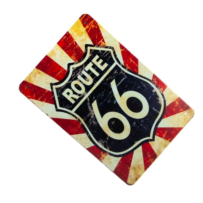 ルート６６ブリキ看板　20㎝×30㎝　ROUTE66②　レトロ風　新品　未使用品 _画像5