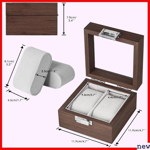 Baskiss 2 ps clock display high class watch box case ko wristwatch storage box wooden clock case 369