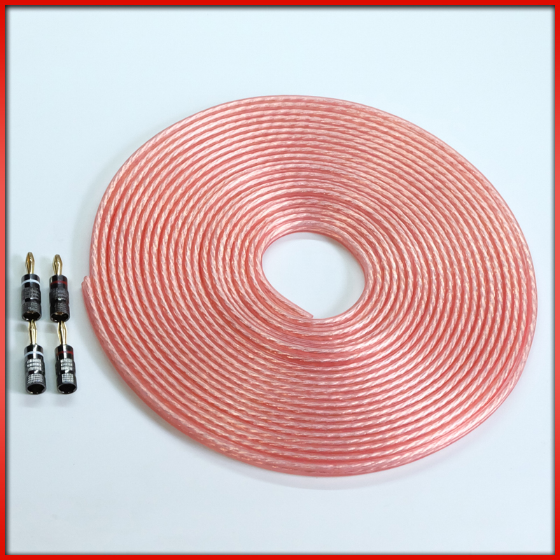  speaker cable 10m core line 1.25sq 16G corresponding banana plug 4 piece set audio cable wiring car amplifier 16 gauge copper coating aluminium line 