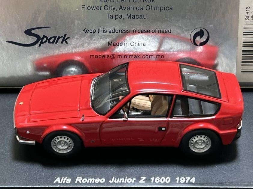 スパーク spark 1/43 Alfa Romeo Junior Z 1600 1974 red [S0613]の画像9