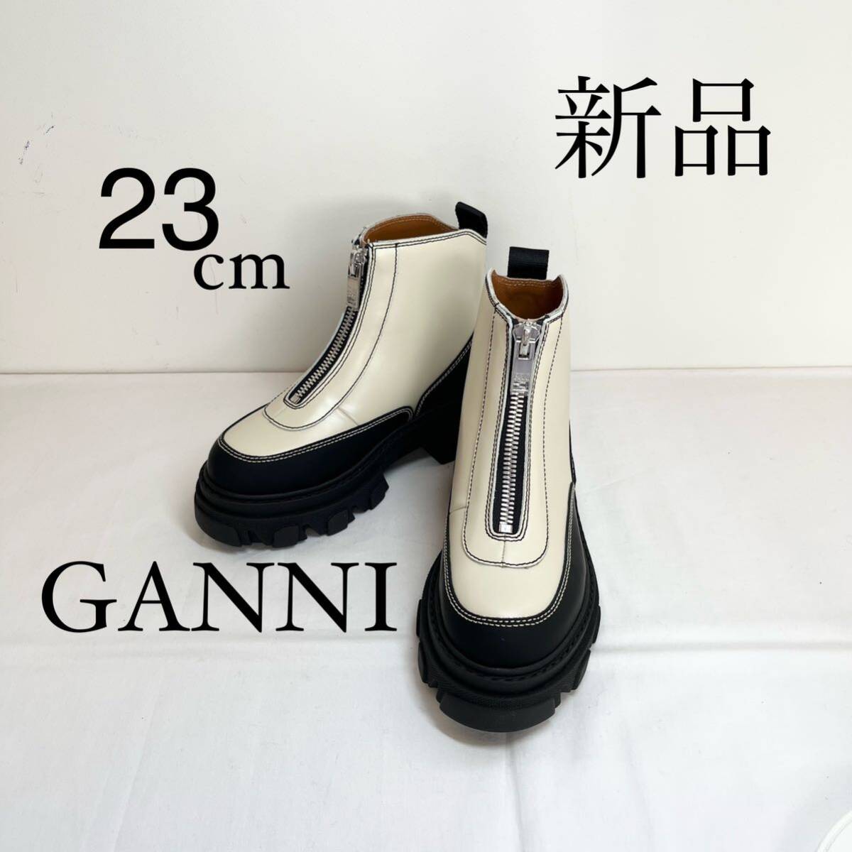 GANNI ガニー　レザーアンクルブーツ 23cm_画像1