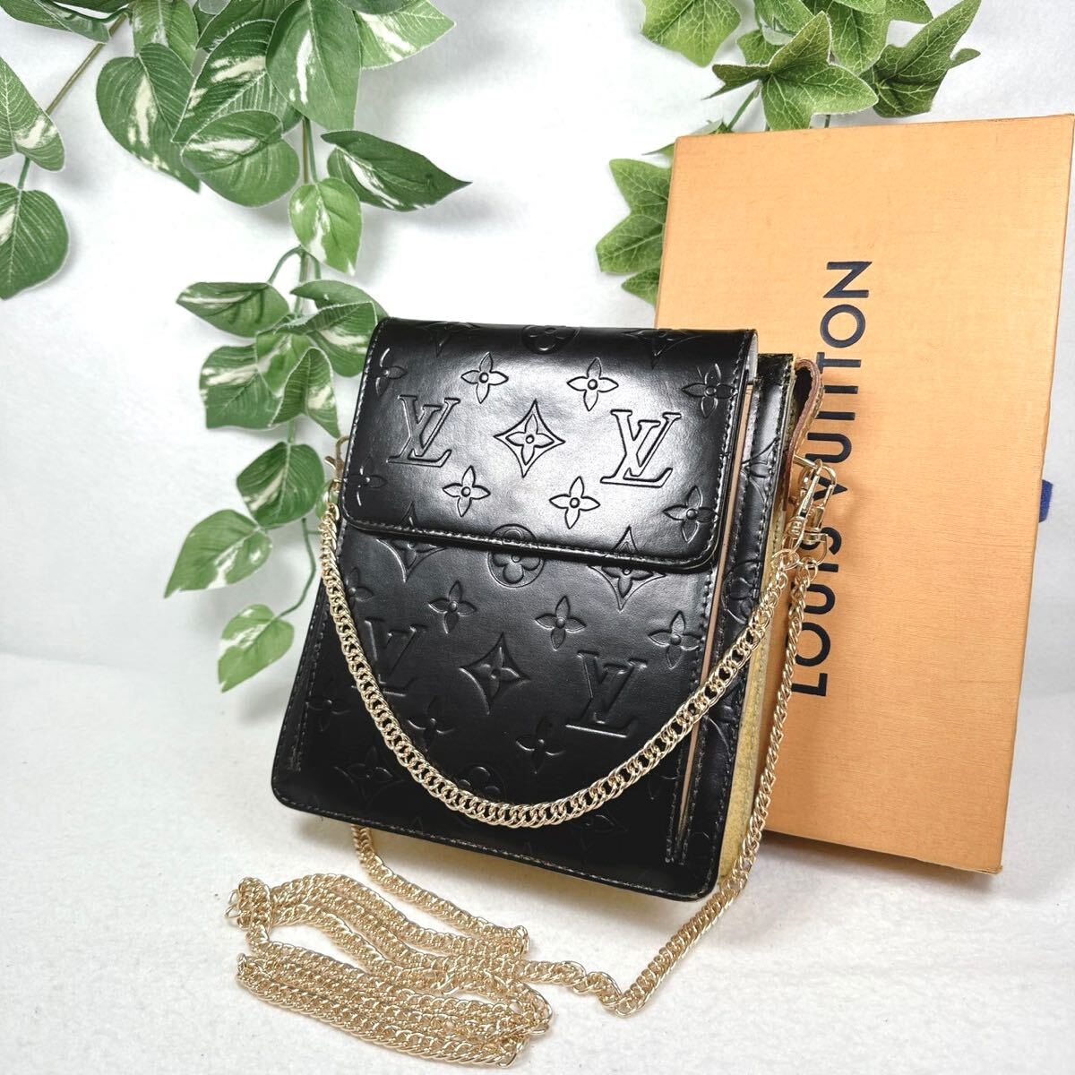 1円 LOUIS VUITTON ルイヴィトン ヴェルニ モット ショルダー ミニトート 肩がけ ハンドバッグ シリアル TH0979 ブラック×イエロー系_画像1