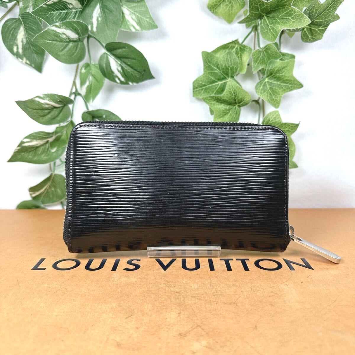 1円 ルイヴィトン LOUIS VUITTON エピ ジッピー コンパクト ラウンドファスナー 長財布 シリアル MI1173 ブラック×オレンジ 男女兼用の画像2