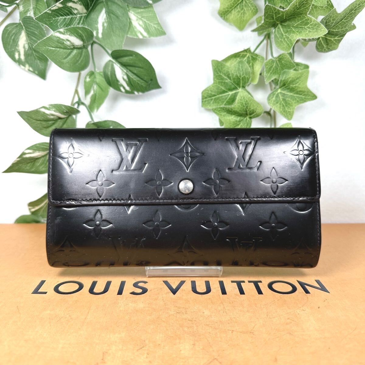 1円 LOUIS VUITTON ルイヴィトン ヴェルニ サラ 長財布 シリアルナンバー TH2037 ブラック 男女兼用_画像1