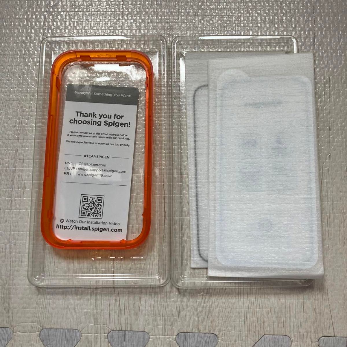 Spigen AlignMaster 全面保護 ガラスフィルム iPhone 14 Pro 用 ガイド枠付き フィルム 