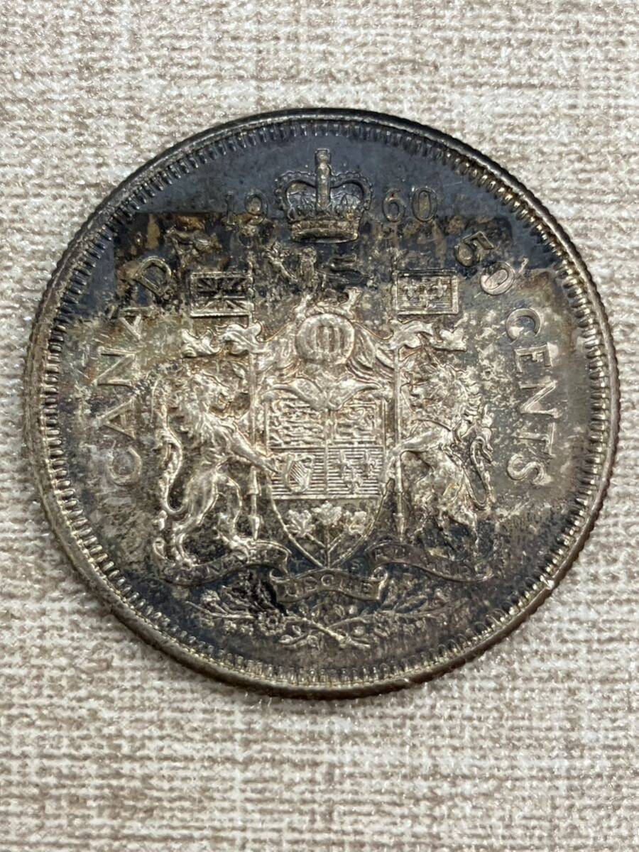 天A【11塩】カナダ 50セント 11.6g コイン CANADA 50cents 1960 の画像2