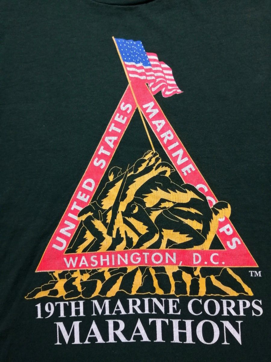 90s USA製 アメリカ軍 USMC 硫黄島の戦い ロングTシャツ ロンT マリンコープ 米軍 ミリタリーTシャツ