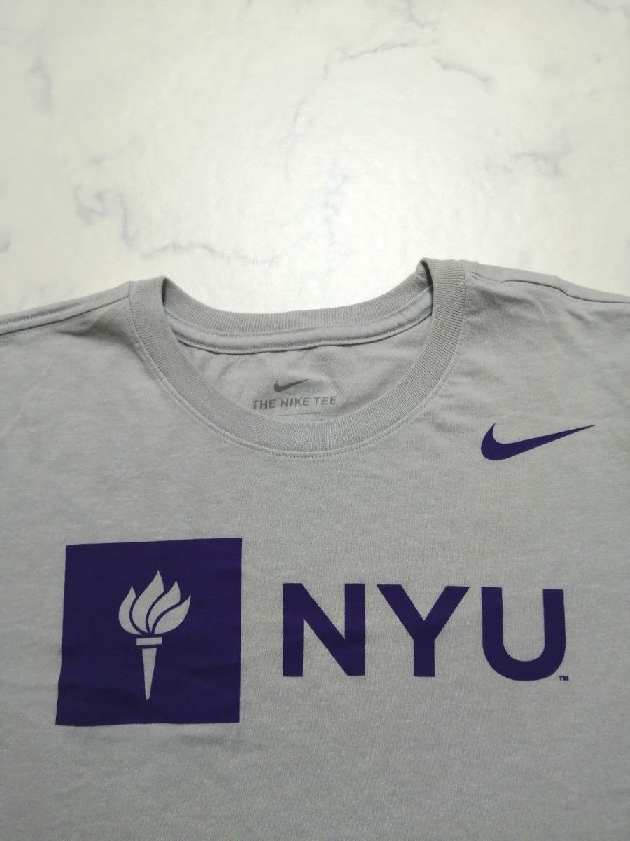 NIKE ナイキ カレッジ NYU ニューヨーク大学 ロングTシャツ ロンT L