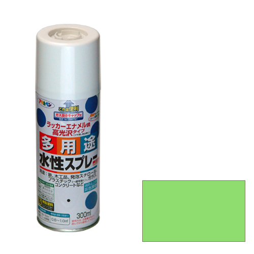 水性多用途スプレー アサヒペン 塗料・オイル スプレー塗料 300ml フレッシュGR_画像1