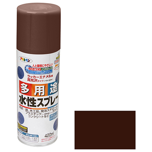 水性多用途スプレー アサヒペン 塗料 スプレー塗料 420ml ブラウン_画像1