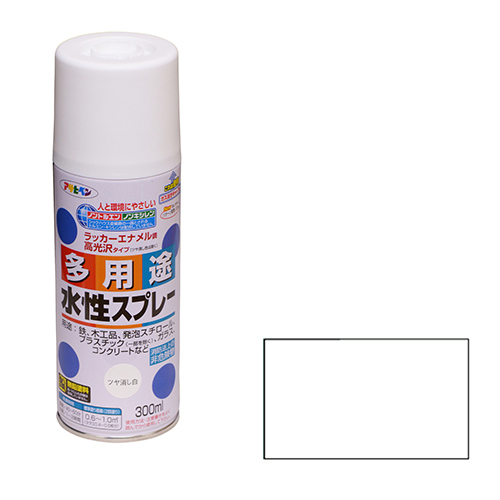 水性多用途スプレー アサヒペン 塗料 スプレー塗料 300ml ツヤケシシロ_画像1