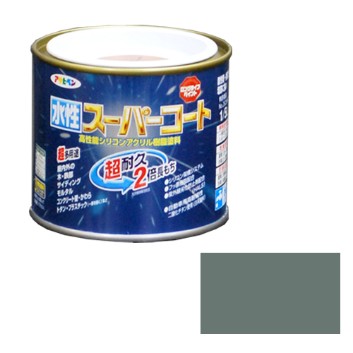 多用途 水性スーパーコート アサヒペン 塗料・オイル 水性塗料1 1/5L ライトグレー_画像1