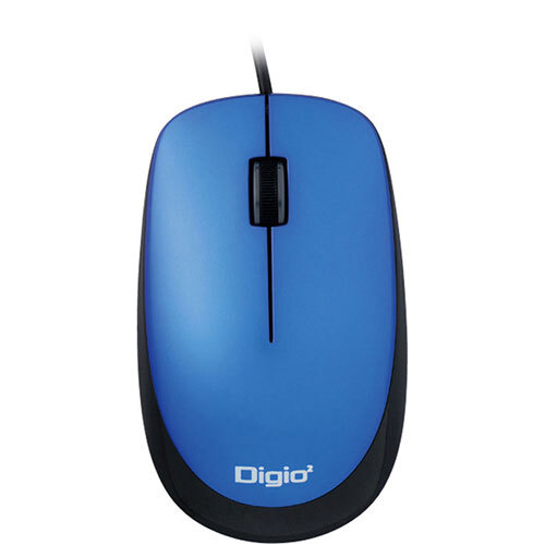 Digio デジオ 小型有線3ボタン光学式マウス ブルー MUS-UKT114BL_画像1