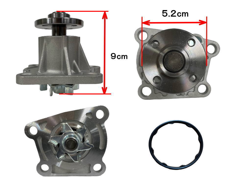 ウォーターポンプ ガスケット付 ダイハツ 純正品番 16100-B9453 16100-B9454 16100-B9455 社外 互換 交換 エンジン 冷却 車種専用 4の画像4