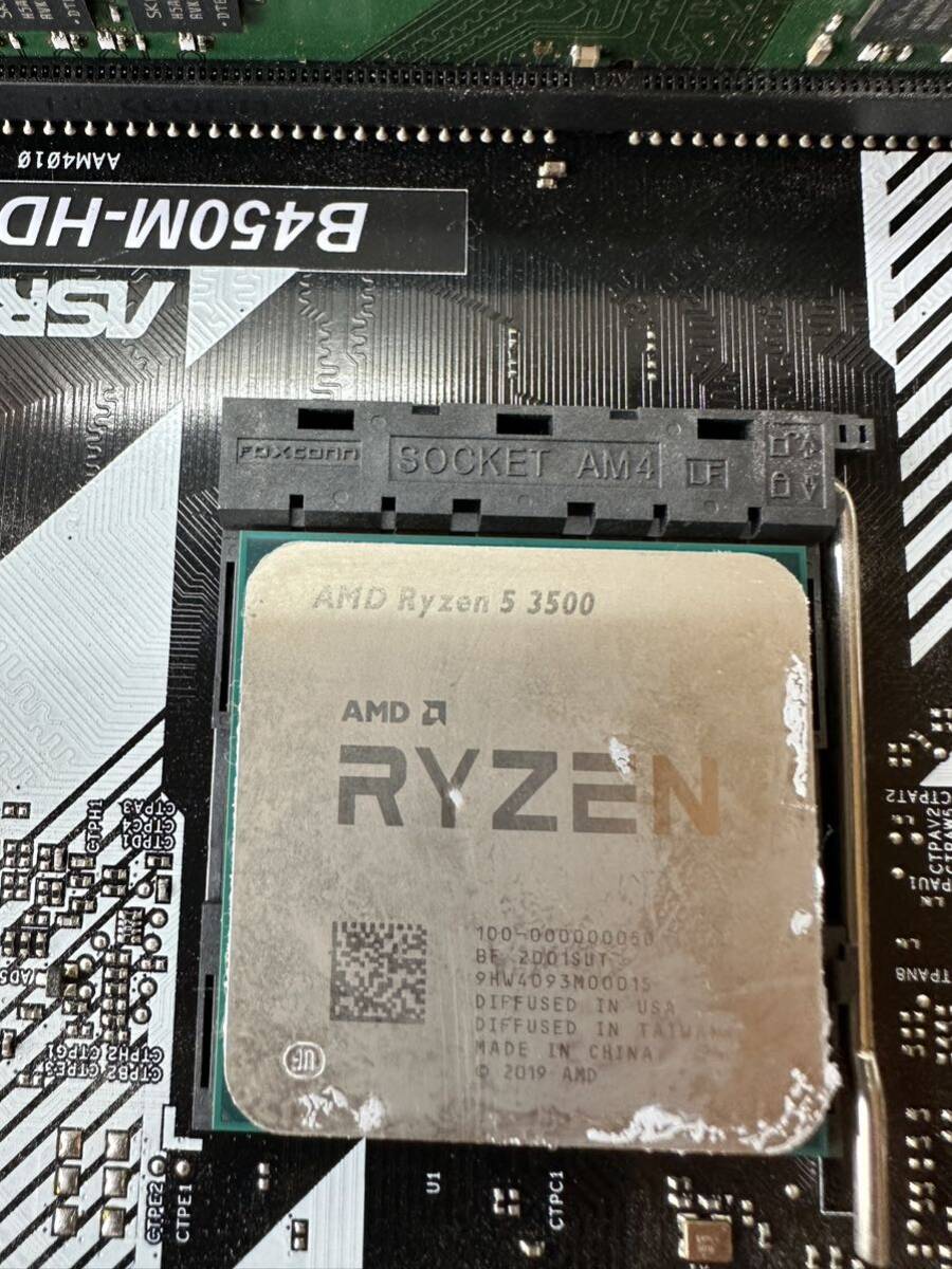 B450M-HDVマザーボード AMD Ryzen5 3500 【CPU】8GB二枚作動未確認品ですの画像2