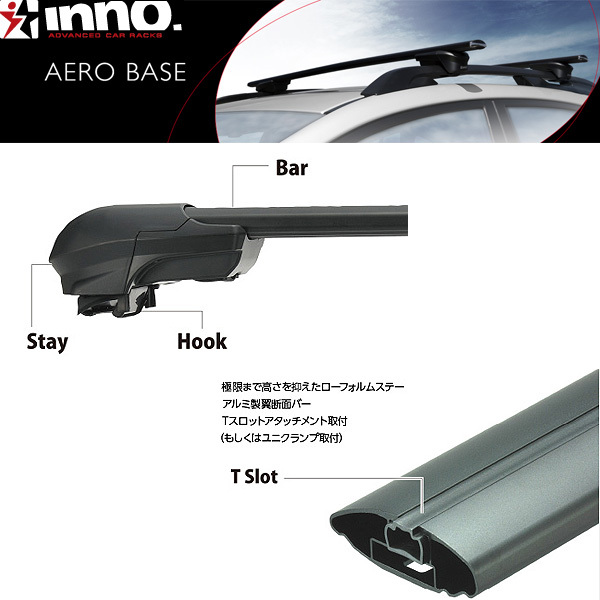 INNO/イノー キャリア車種別セット オデッセイ RB1/RB2 H15.10～H20.10 標準ルーフ ルーフレール付車用 XS100 + XB108 x 2_画像2