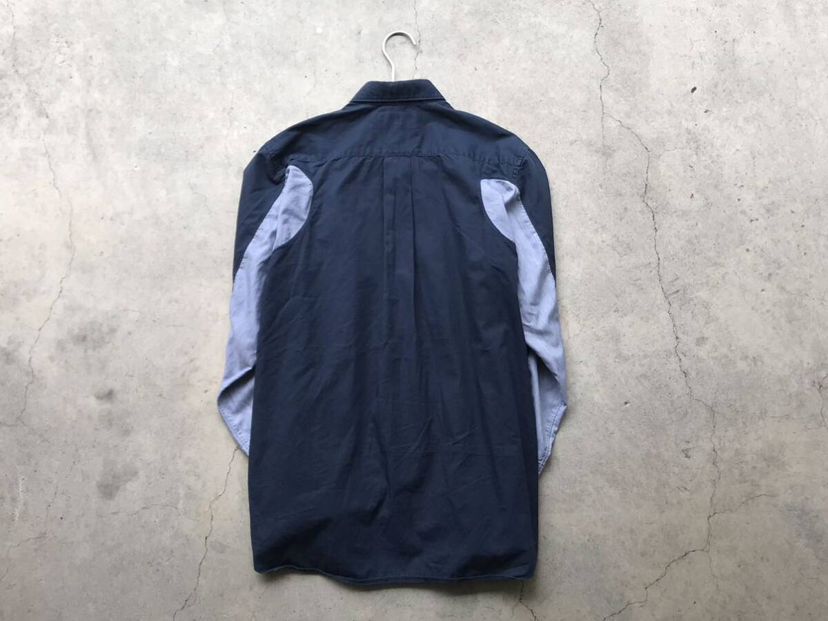 フランス製 COMME des GARCONS SHIRT 切り替え 長袖シャツ S コムデギャルソン メンズ 紺 ネイビー_画像3