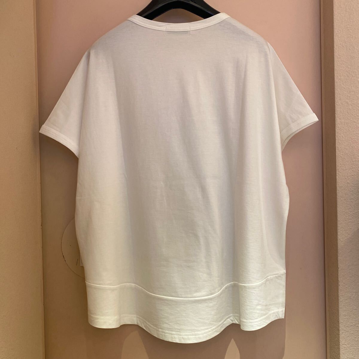 未使用品 Amei Swen ロゴ半袖Tシャツ 白 グレー 38 Mサイズ _画像5