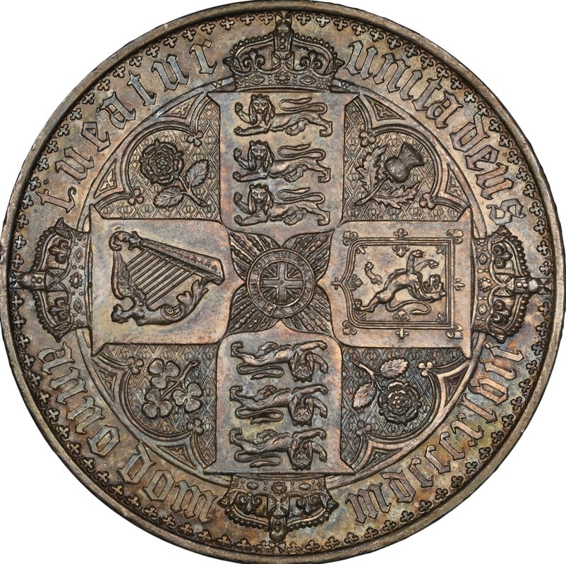 【動画あり】1847 ヴィクトリア女王 トーン ゴチッククラウン 銀貨 NGC PF61 イギリス ビクトリア ゴシッククラウン アンティークコイン_画像1