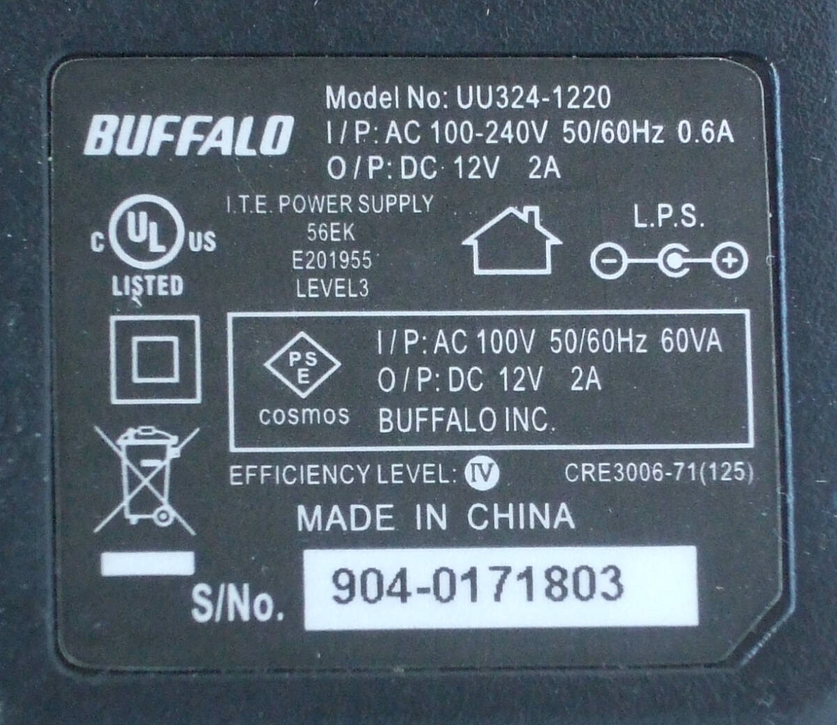  бесплатная доставка булавка есть BUFFALO Buffalo оригинальный WHR-G300N и т.п. для AC адаптор UU324-1220 12V 12.0V 2A центральный плюс EIAJ4 5.5mm 3.3mm
