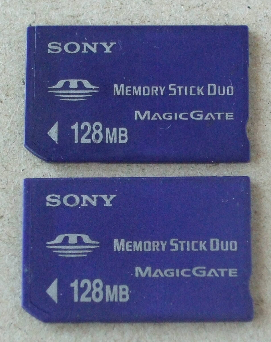 送料無料 SONY ソニー 純正 MEMORY STICK メモリースティック Duo 128MB MSH-M128 2枚 日本製 MADE IN JAPAN 即決！_画像1