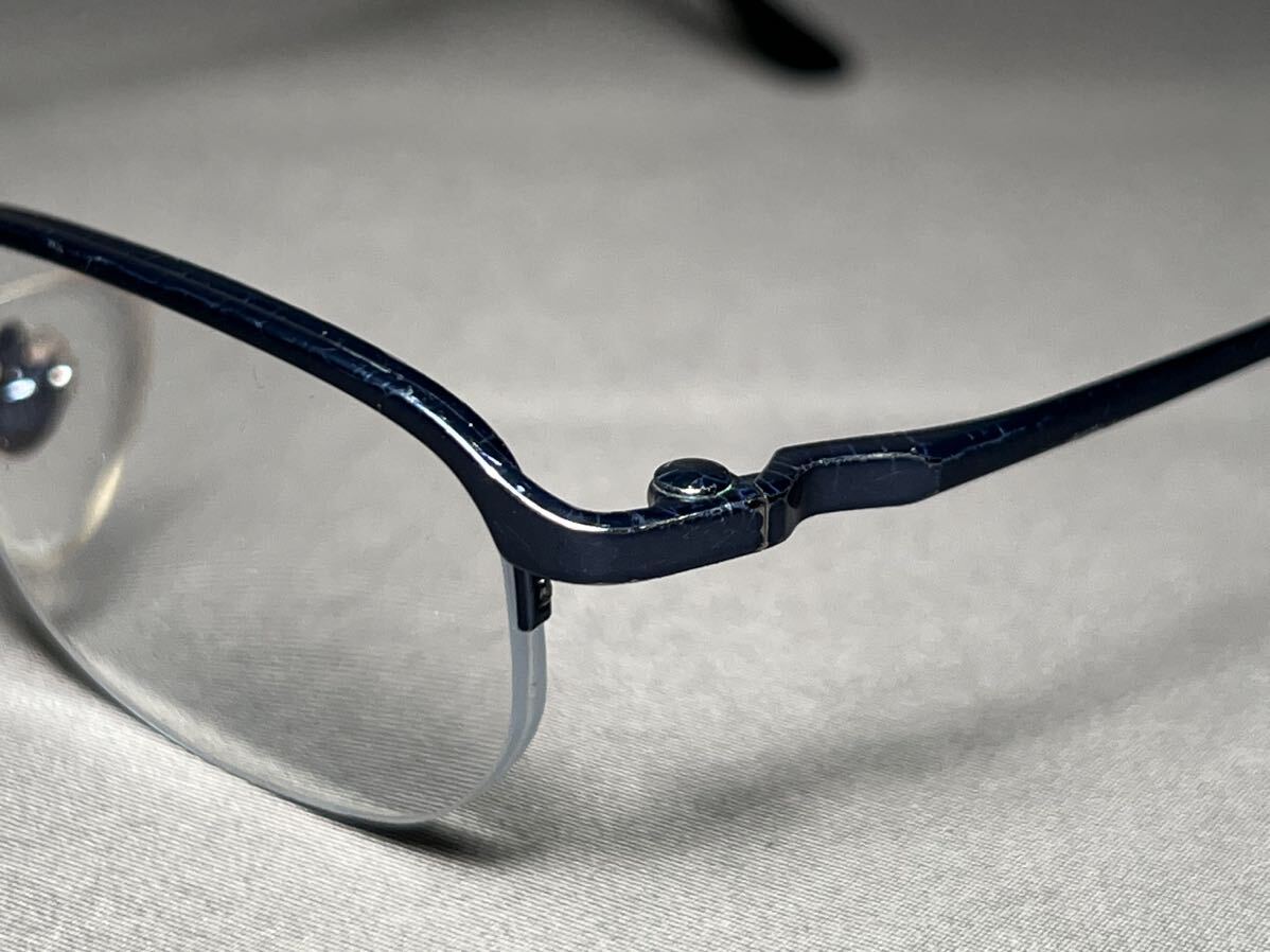 VINTAGE日本製【BALLY/バリー】TITAN-P ハーフリム 眼鏡フレーム メタルフレーム ブルー ヴィンテージ オールド サングラスの画像5